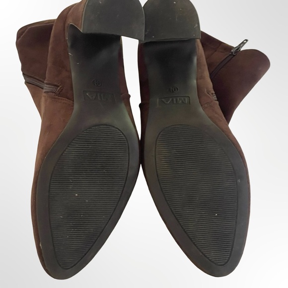 Women's Suede Ankle Boots - Elegant Block Heel size 9.5 - Picture 4 of 6